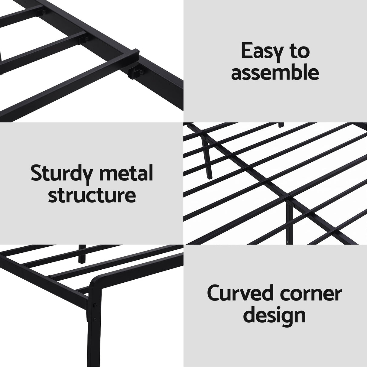 Sanremo Queen Metal Bed Frame, Black