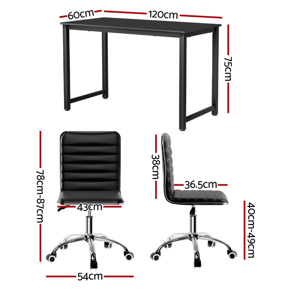 Kalbarri black office desk and chair set in a home office