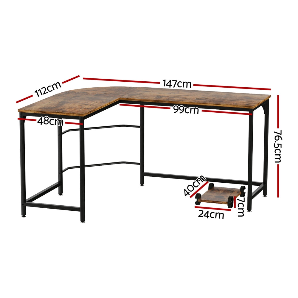 Watson brown L shaped corner computer desk in a home office