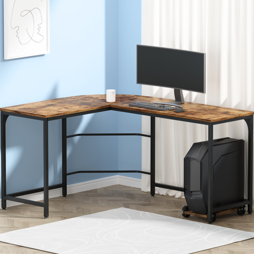 Watson brown L shaped corner computer desk in a home office