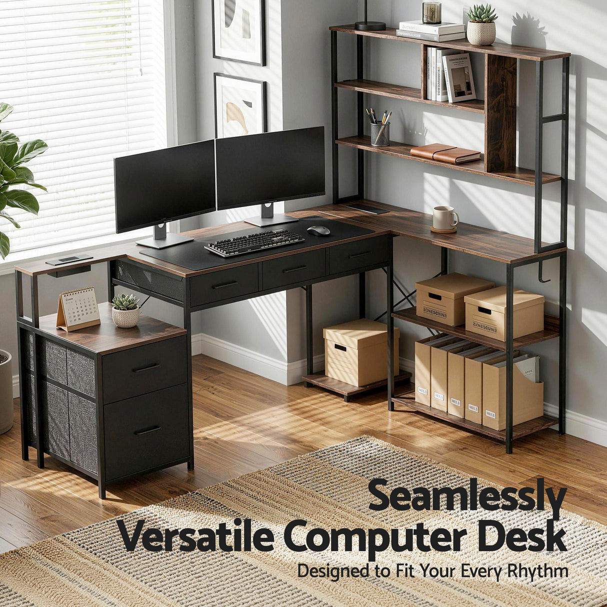 Taylor Gaming Desk, Rustic Brown 200cm