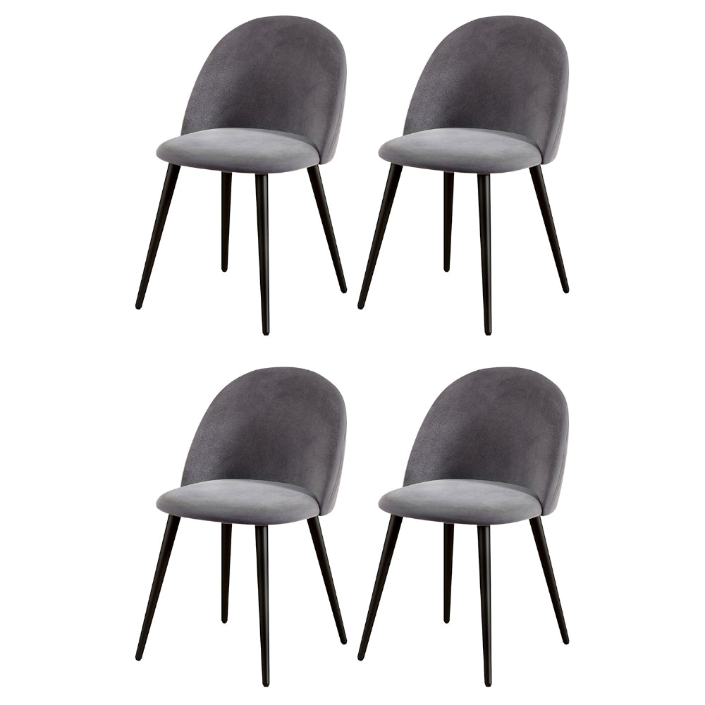 Marananga dark grey velvet dining chair in a modern dining room