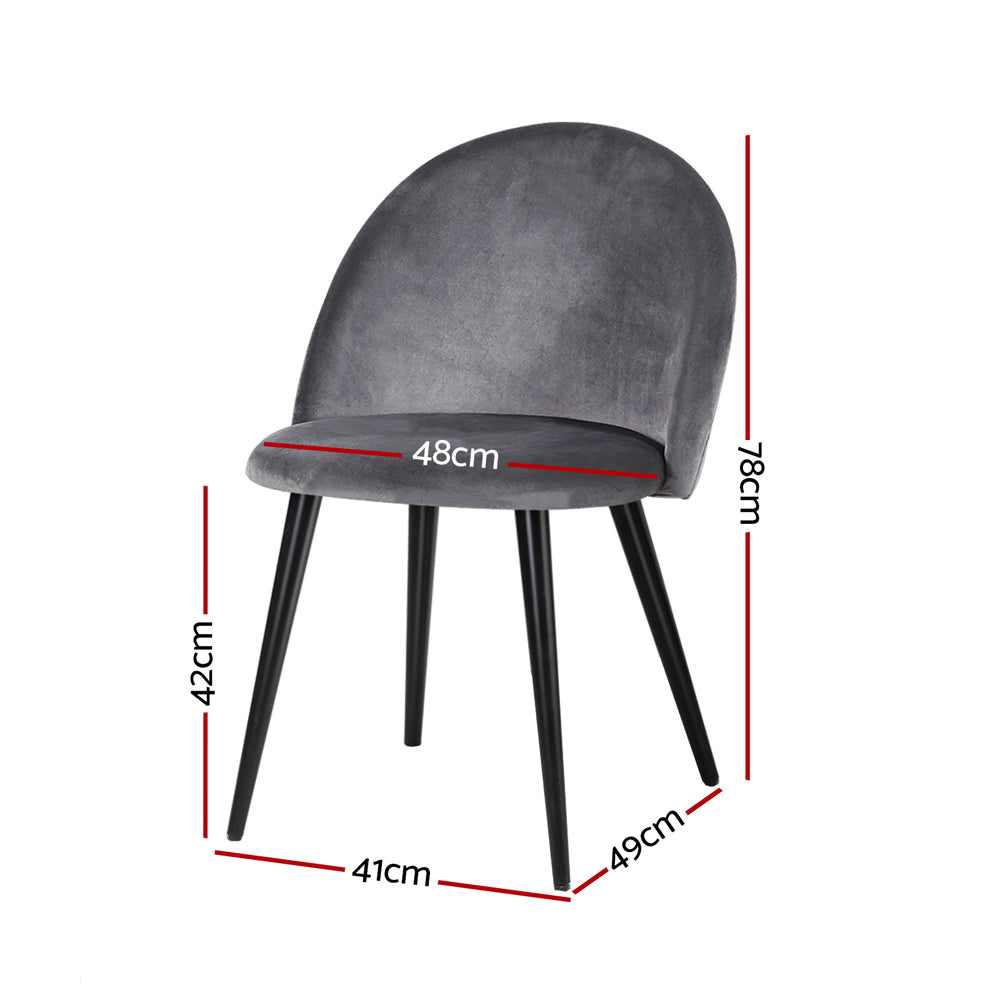 Marananga dark grey velvet dining chair in a modern dining room