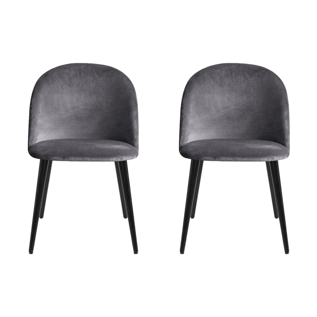 Marananga dark grey velvet dining chair in a modern dining room
