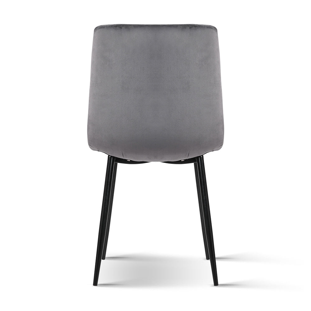 Hahndorf Dining Chair 4pcs, Grey Velvet