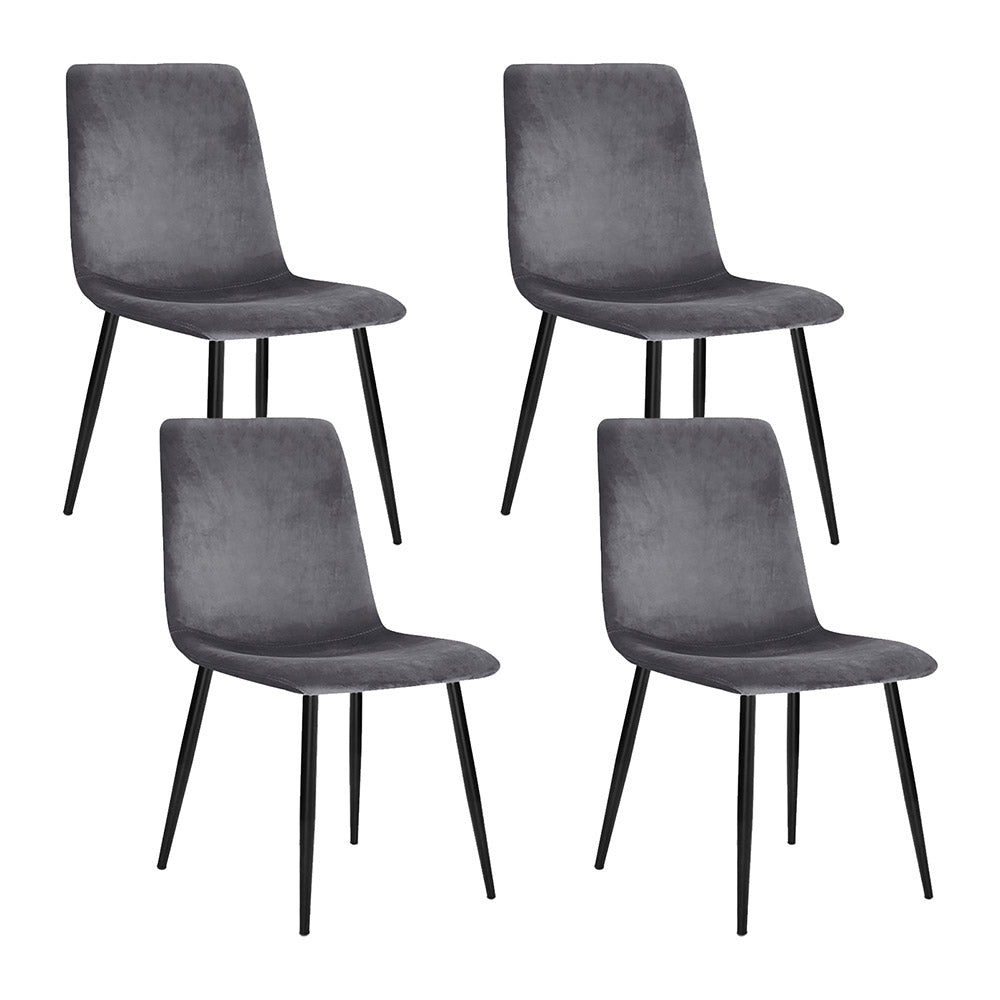 Hahndorf grey velvet dining set in a modern dining room