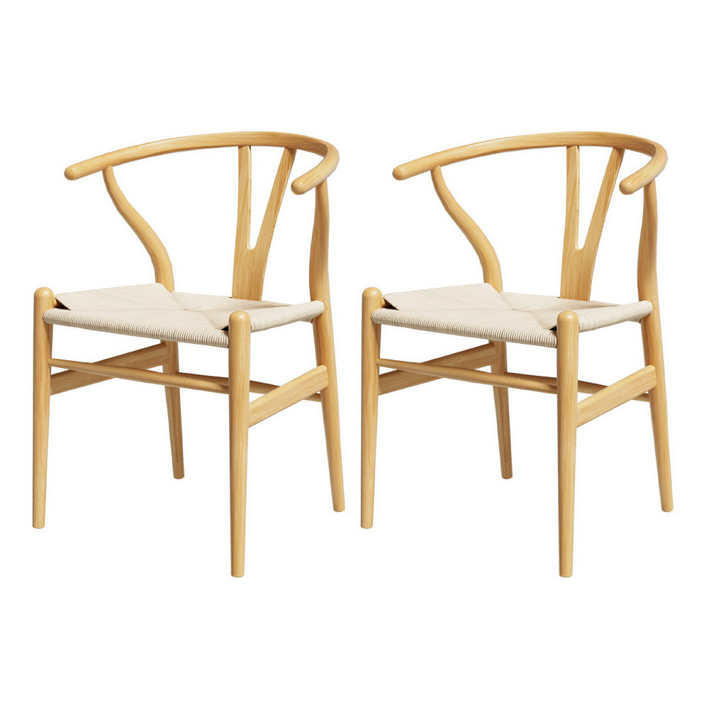 Cockatoo Valley natural wishbone dining armchair with woven paper rope seat