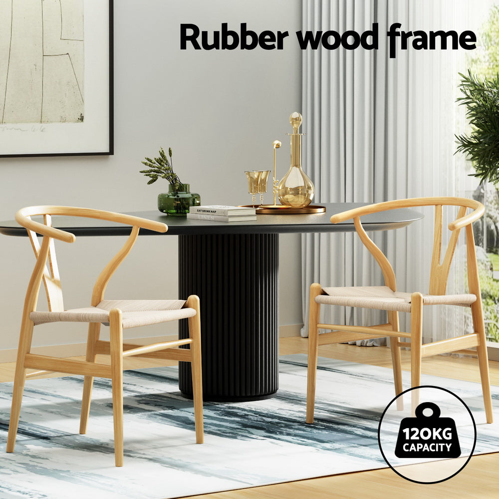 Cockatoo Valley natural wishbone dining armchair with woven paper rope seat