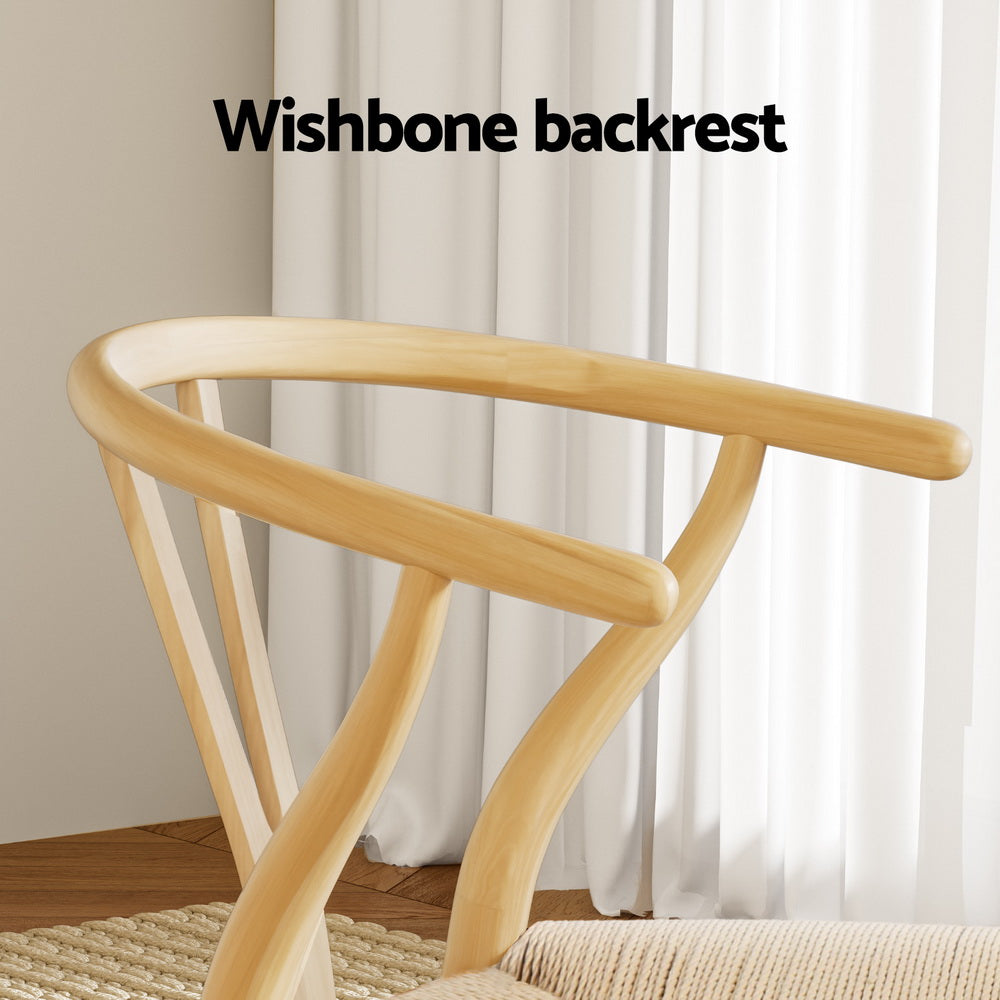 Cockatoo Valley natural wishbone dining armchair with woven paper rope seat