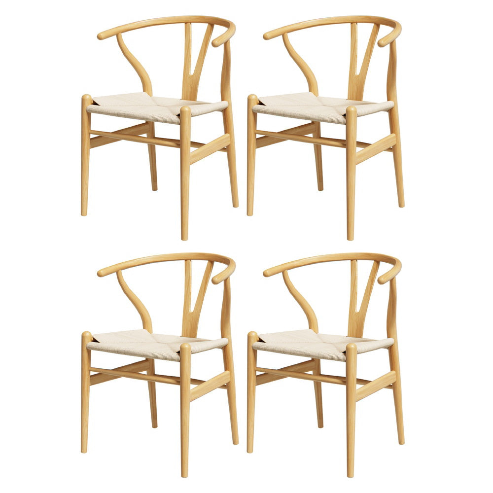 Cockatoo Valley natural wishbone dining armchair with woven paper rope seat