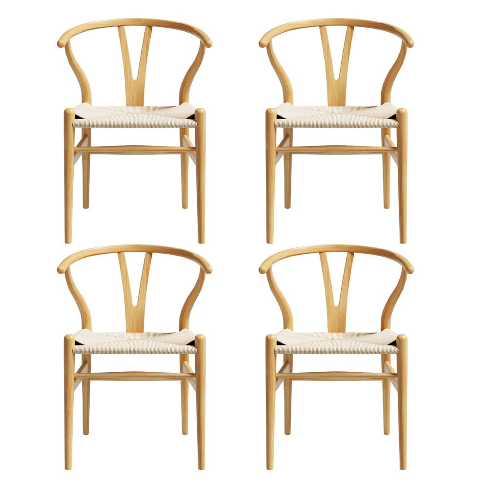 Cockatoo Valley natural wishbone dining armchair with woven paper rope seat