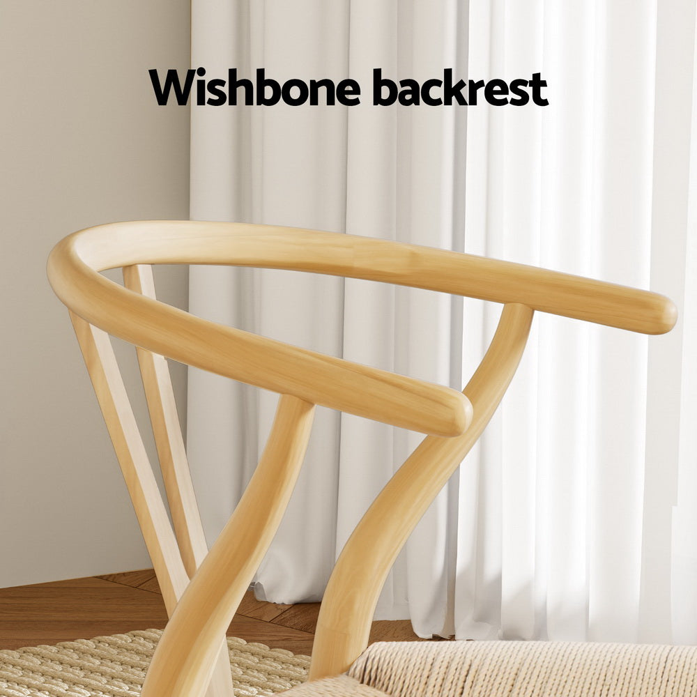 Cockatoo Valley natural wishbone dining armchair with woven paper rope seat