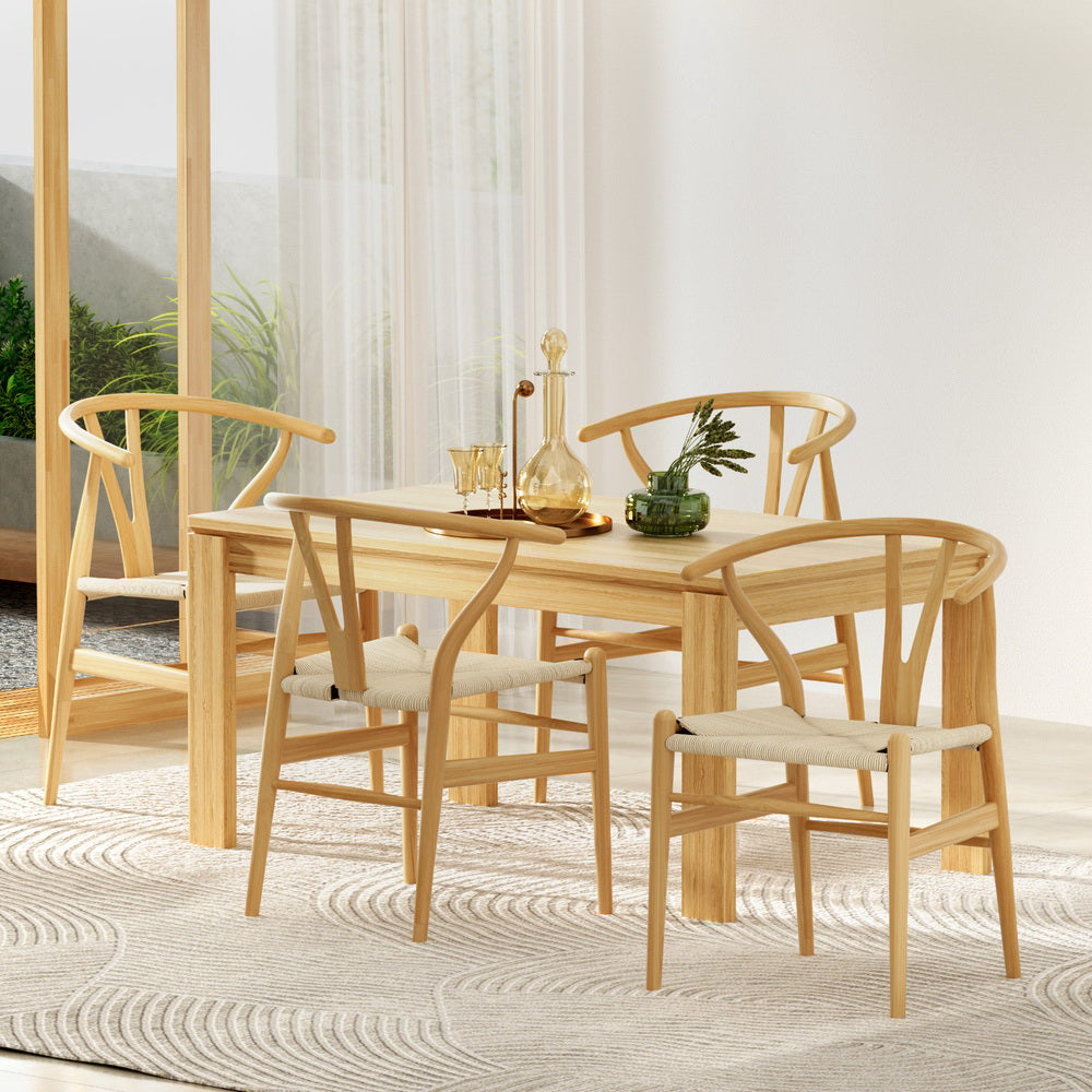 Cockatoo Valley natural wishbone dining armchair with woven paper rope seat