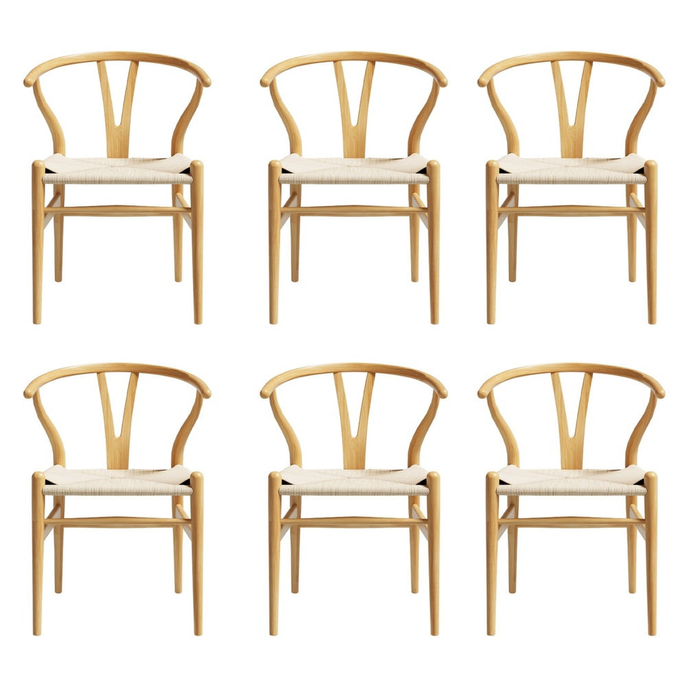 Cockatoo Valley natural wishbone dining armchair with woven paper rope seat