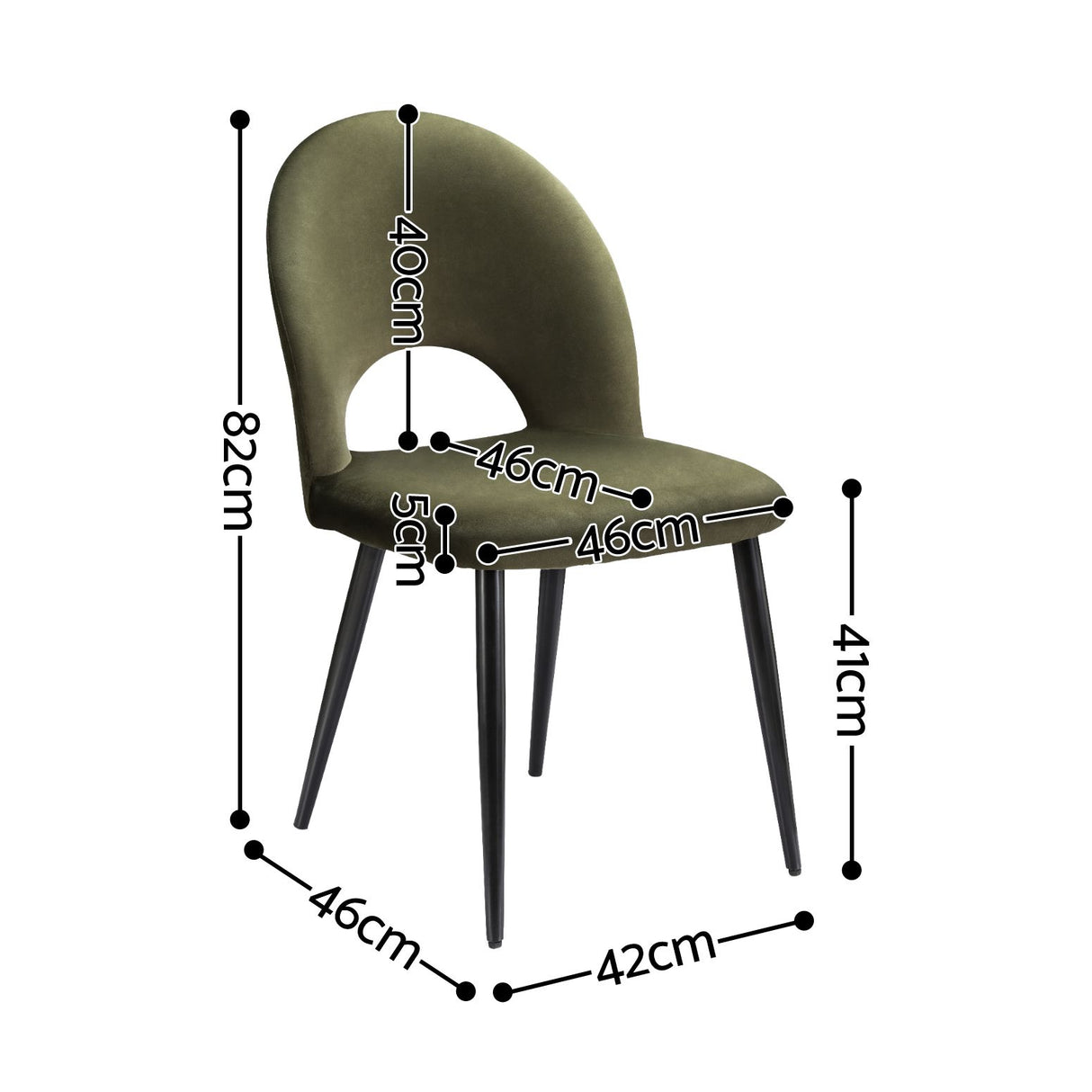 Ebenezer green velvet dining chair in a modern dining room