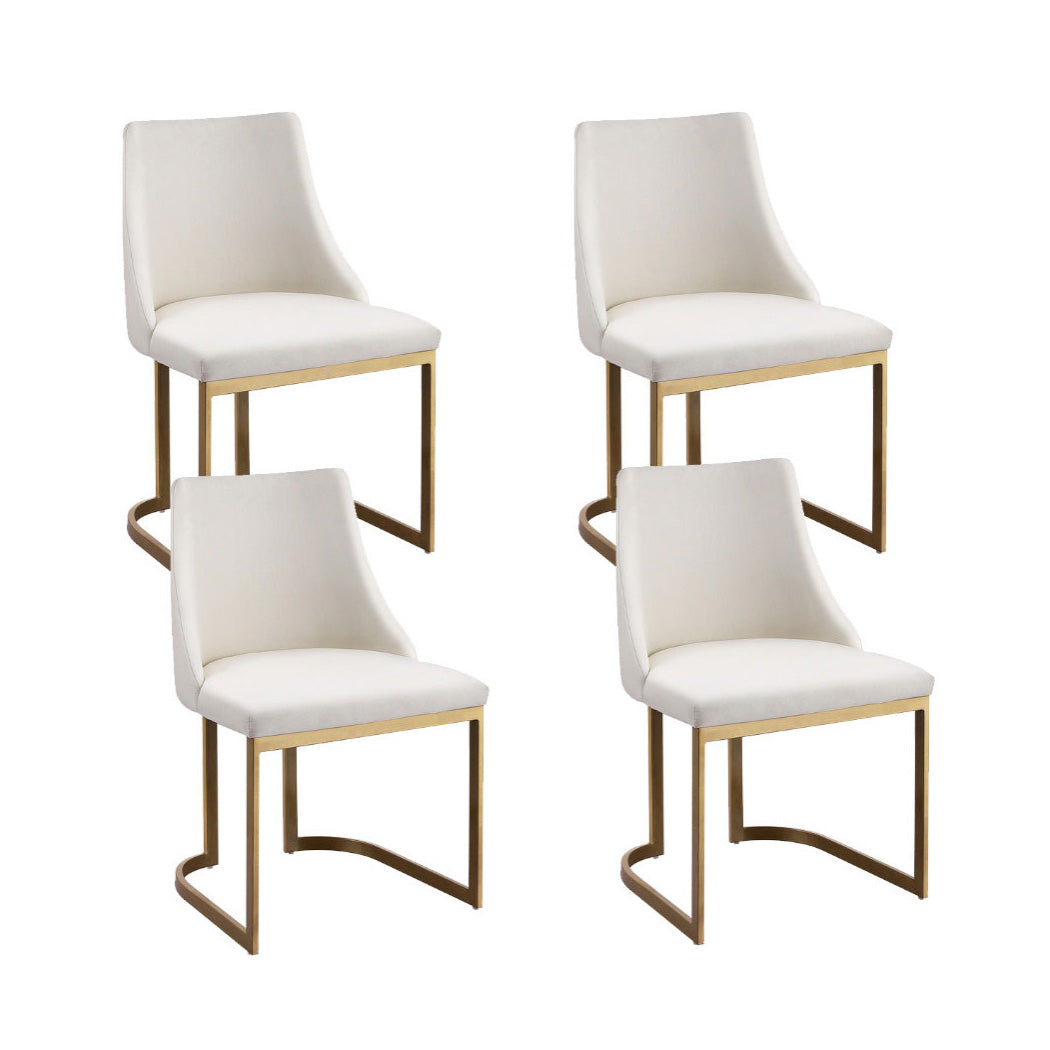 Eden Valley beige faux linen dining chair with gold legs