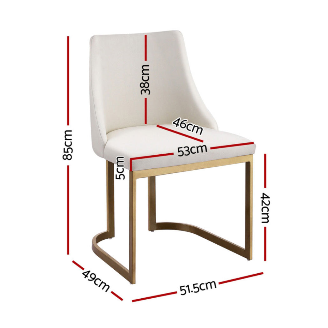 Eden Valley beige faux linen dining chair with gold legs