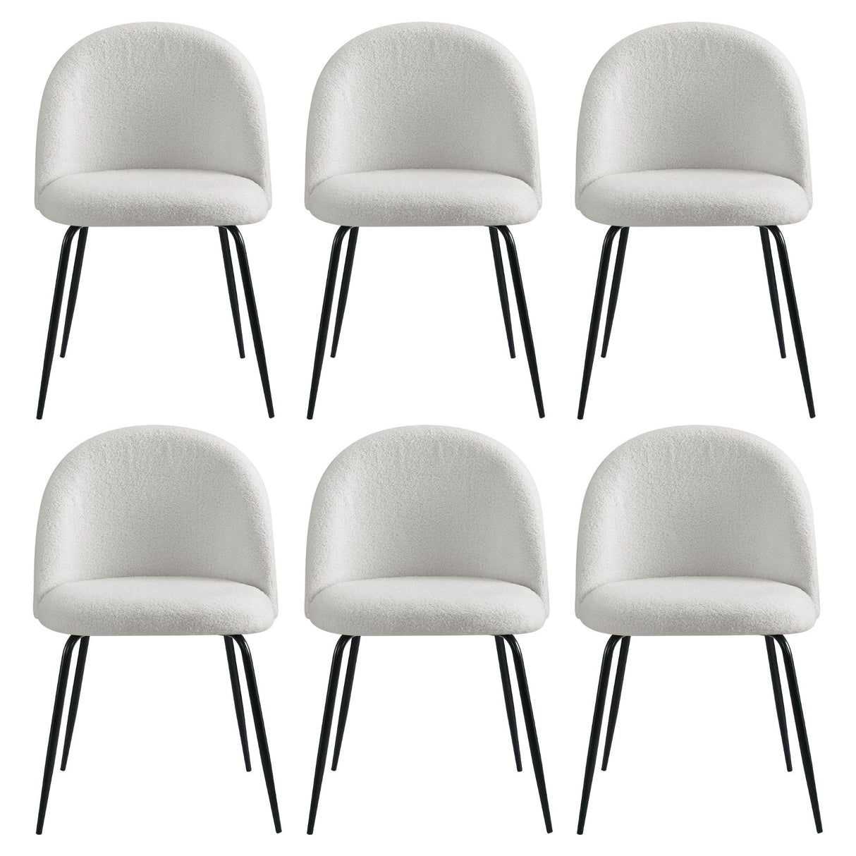 Hahndorf Winged Dining Chair, White Sherpa 6pcs