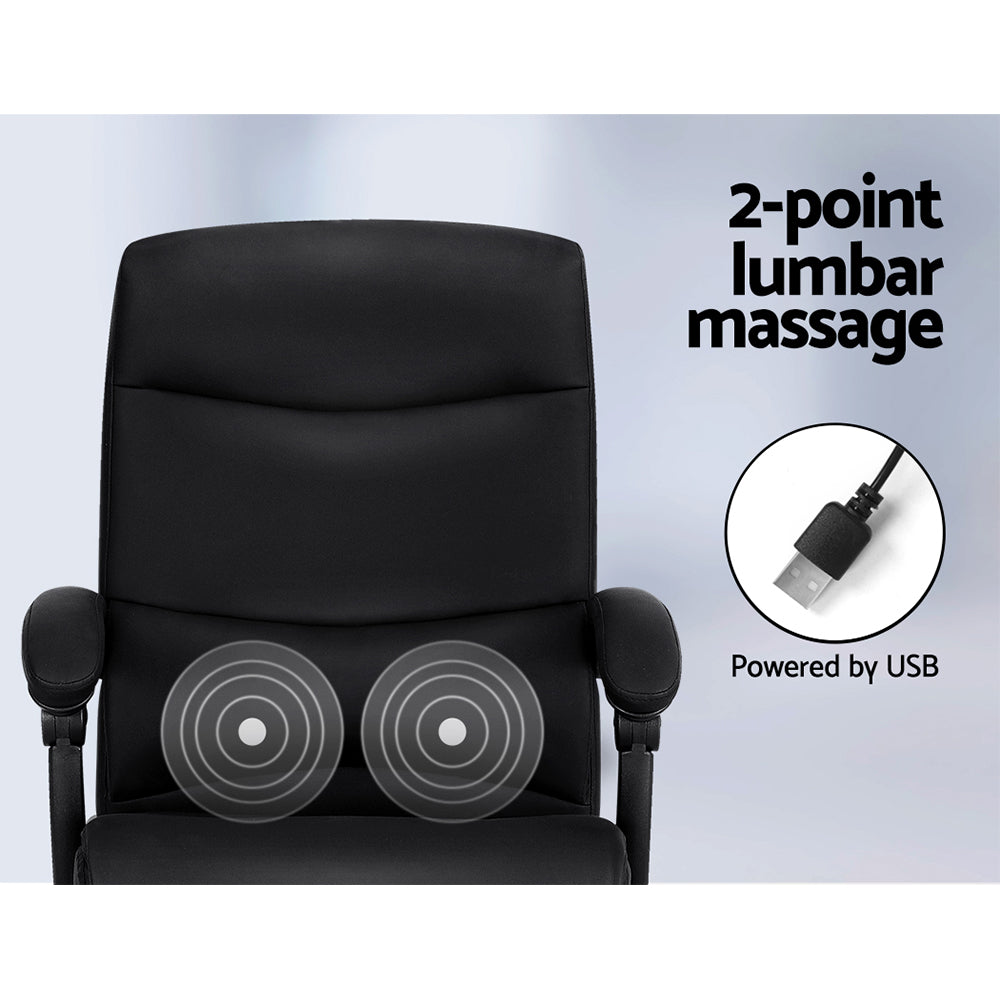 Artiss Premium Massage Office Chair - Black Enhance your workday with comfort.