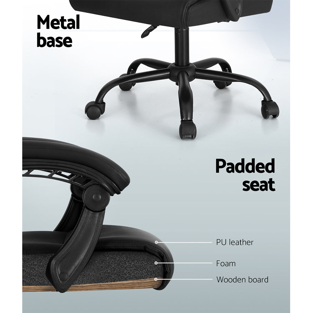 Artiss Premium Massage Office Chair - Black Enhance your workday with comfort.