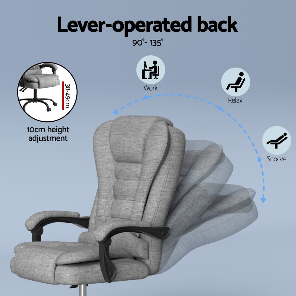 Cowaramup grey linen massage office chair