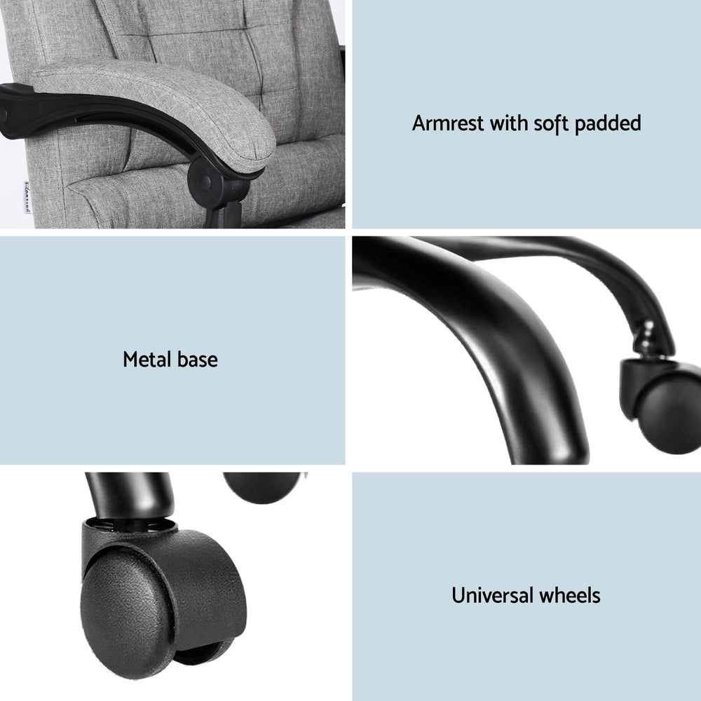 Cowaramup grey linen massage office chair