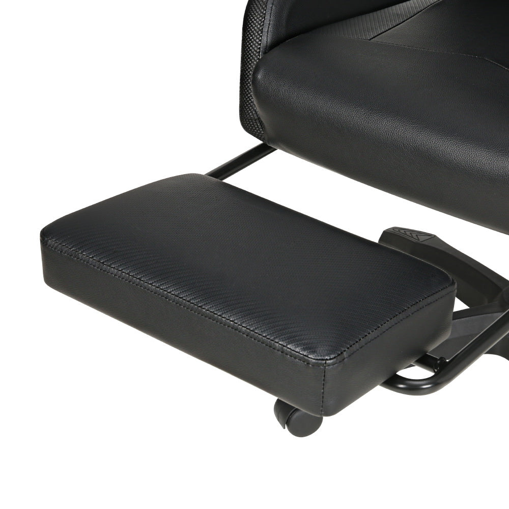Artiss 6-Point Massage Gaming Office Chair — 7 LED Colours, Footrest, Black PVC — Allure Home Collections