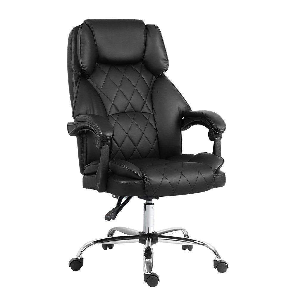 Fremantle black PU leather executive office chair in a home office