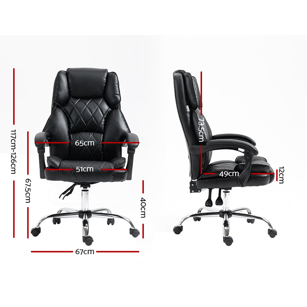Fremantle black PU leather executive office chair in a home office