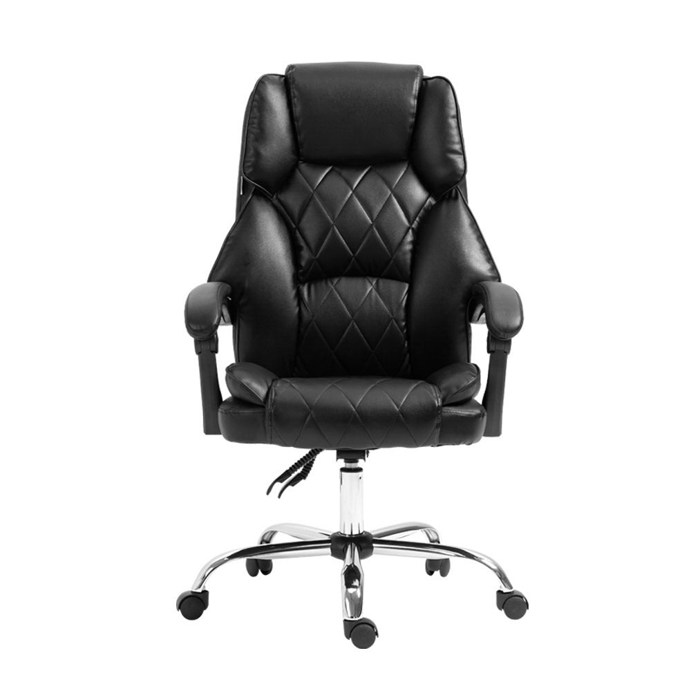 Fremantle black PU leather executive office chair in a home office
