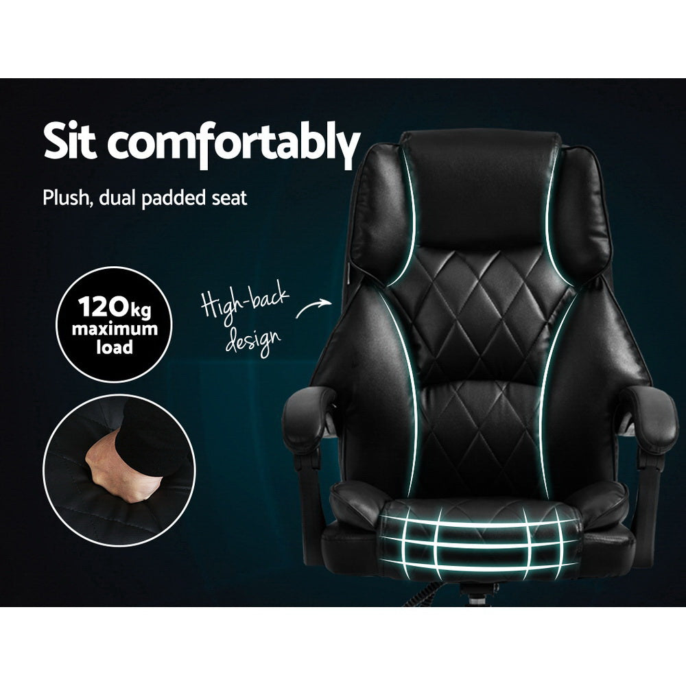Fremantle black PU leather executive office chair in a home office