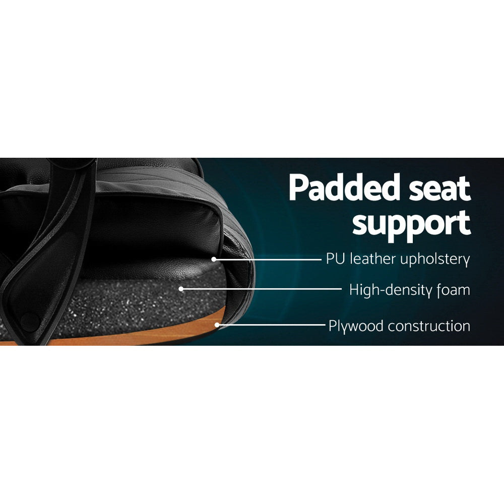 Fremantle black PU leather executive office chair in a home office