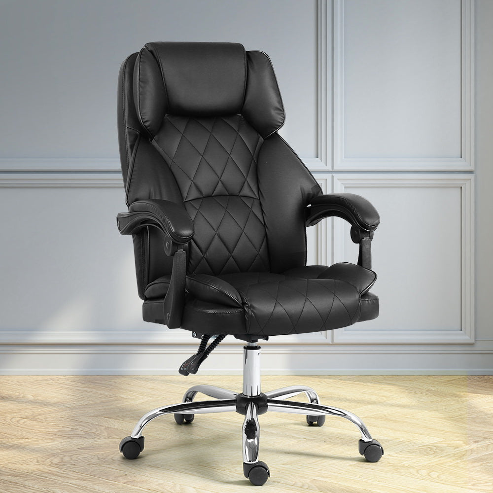 Fremantle black PU leather executive office chair in a home office