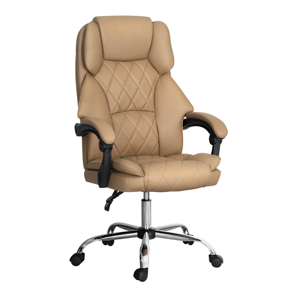 Fremantle espresso PU leather executive office chair in a home office