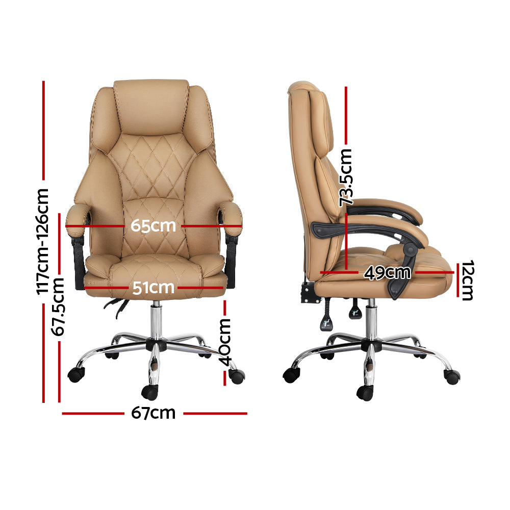 Fremantle espresso PU leather executive office chair in a home office