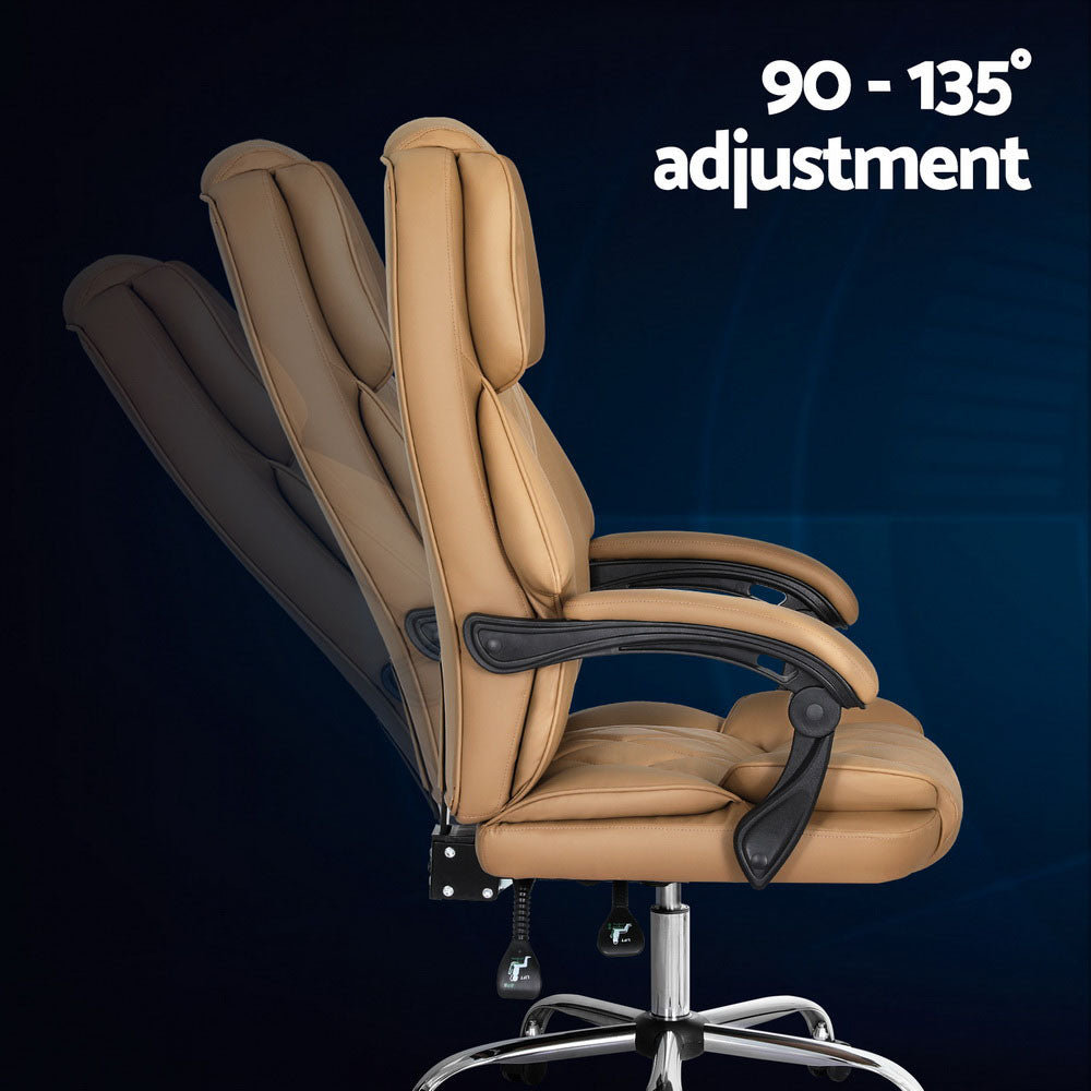 Fremantle espresso PU leather executive office chair in a home office
