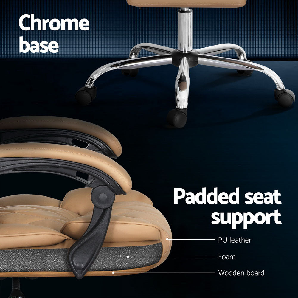 Fremantle espresso PU leather executive office chair in a home office