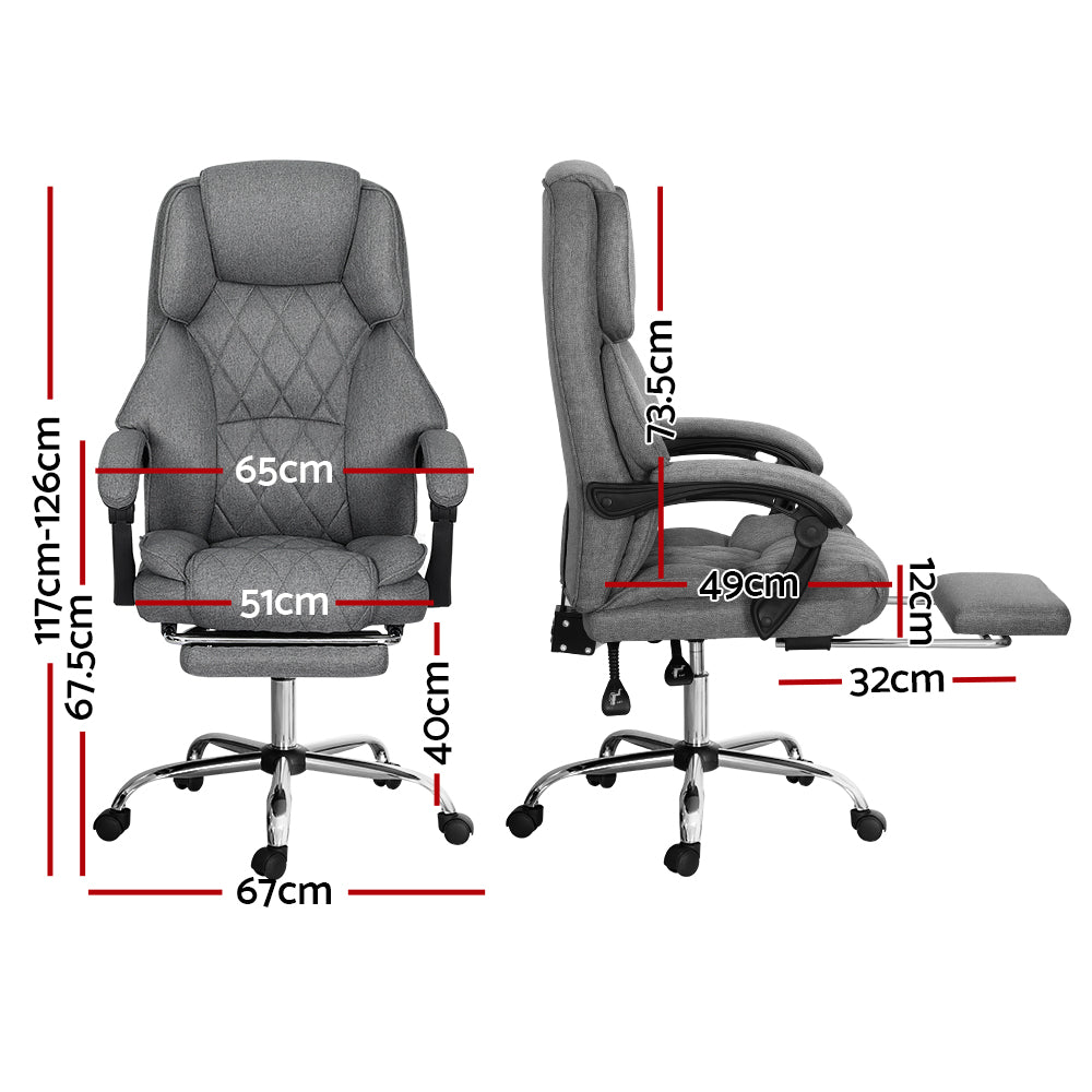 Fremantle grey executive office chair with footrest in a home office