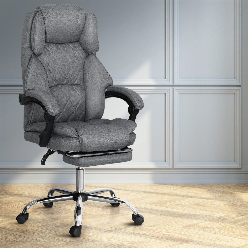 Fremantle grey executive office chair with footrest in a home office