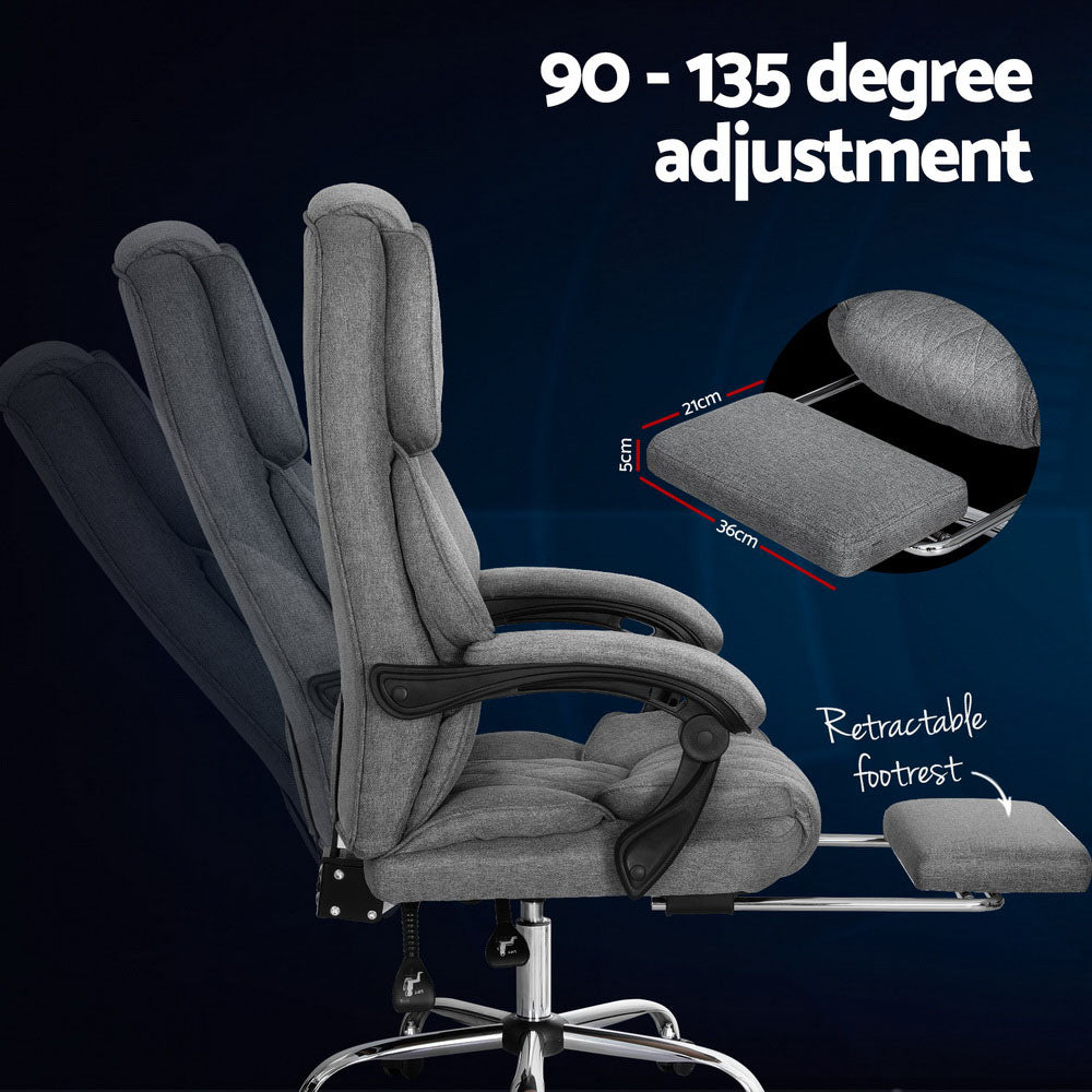 Fremantle grey executive office chair with footrest in a home office