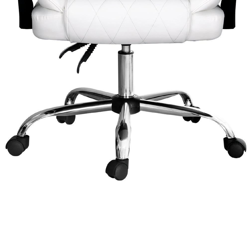 Fremantle white PU leather executive office chair in a home office