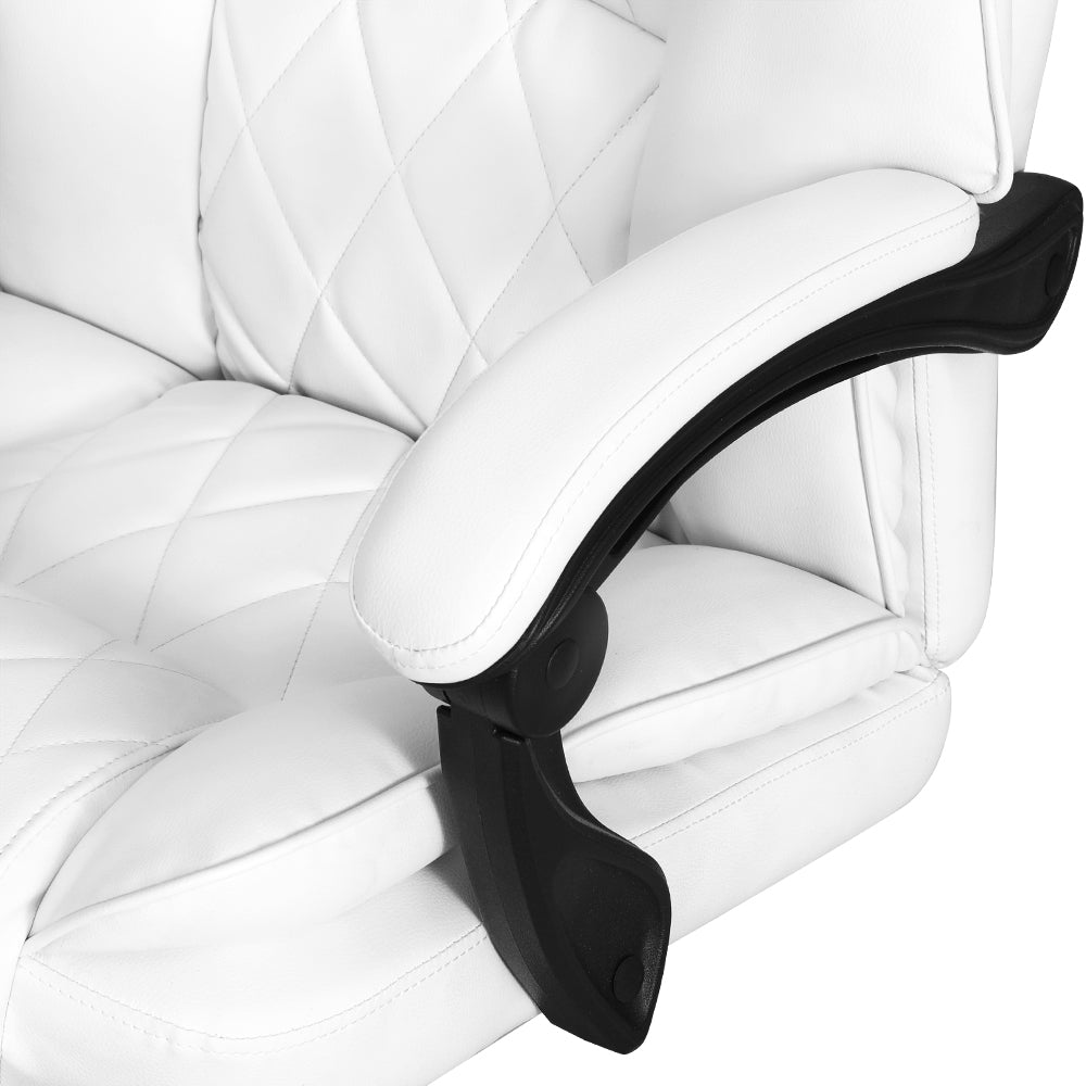 Fremantle white PU leather executive office chair in a home office