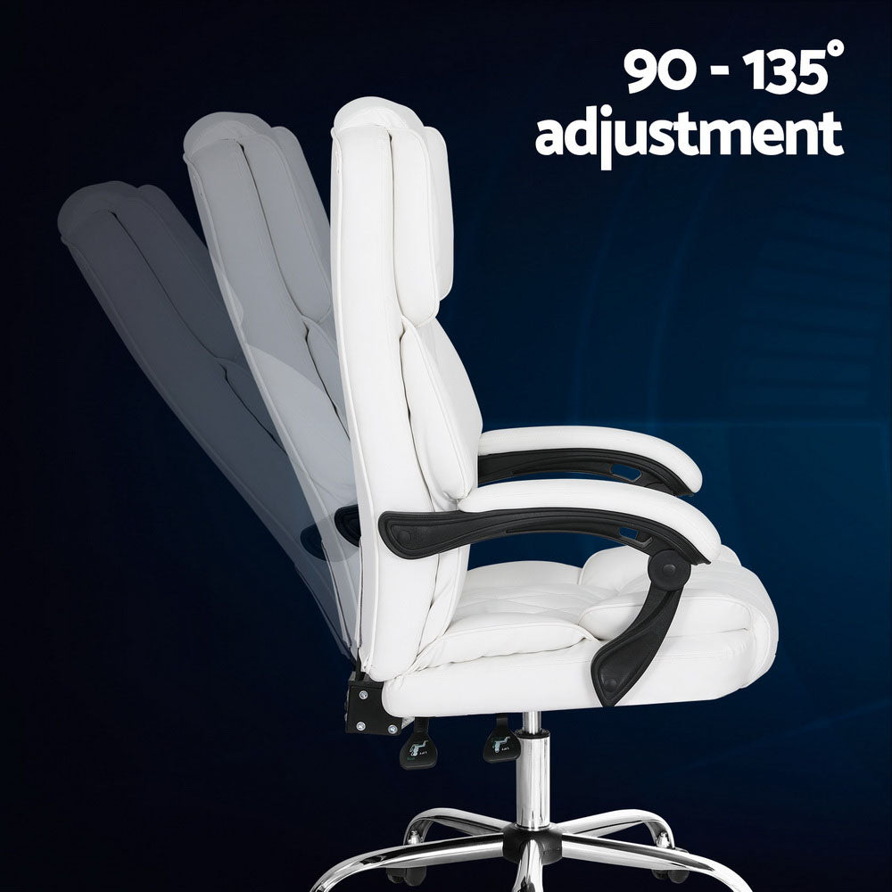 Fremantle white PU leather executive office chair in a home office