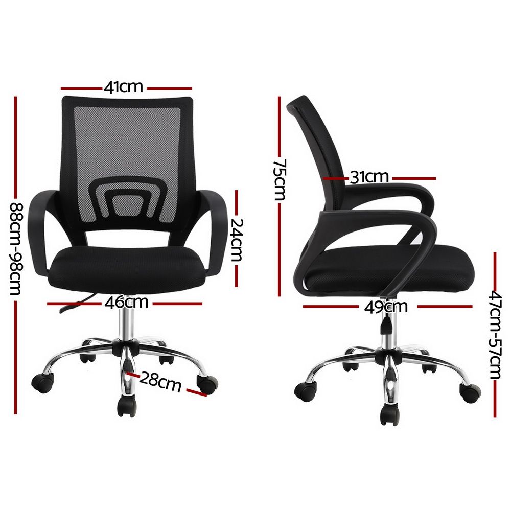 York black mesh office chair with chrome base in a home office