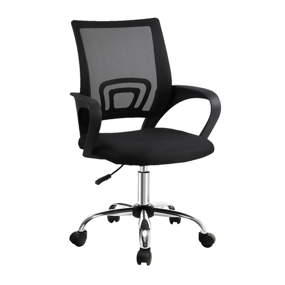 Artiss Mid-Back Mesh Office Chair Black Padded Seat — Allure Home Collections