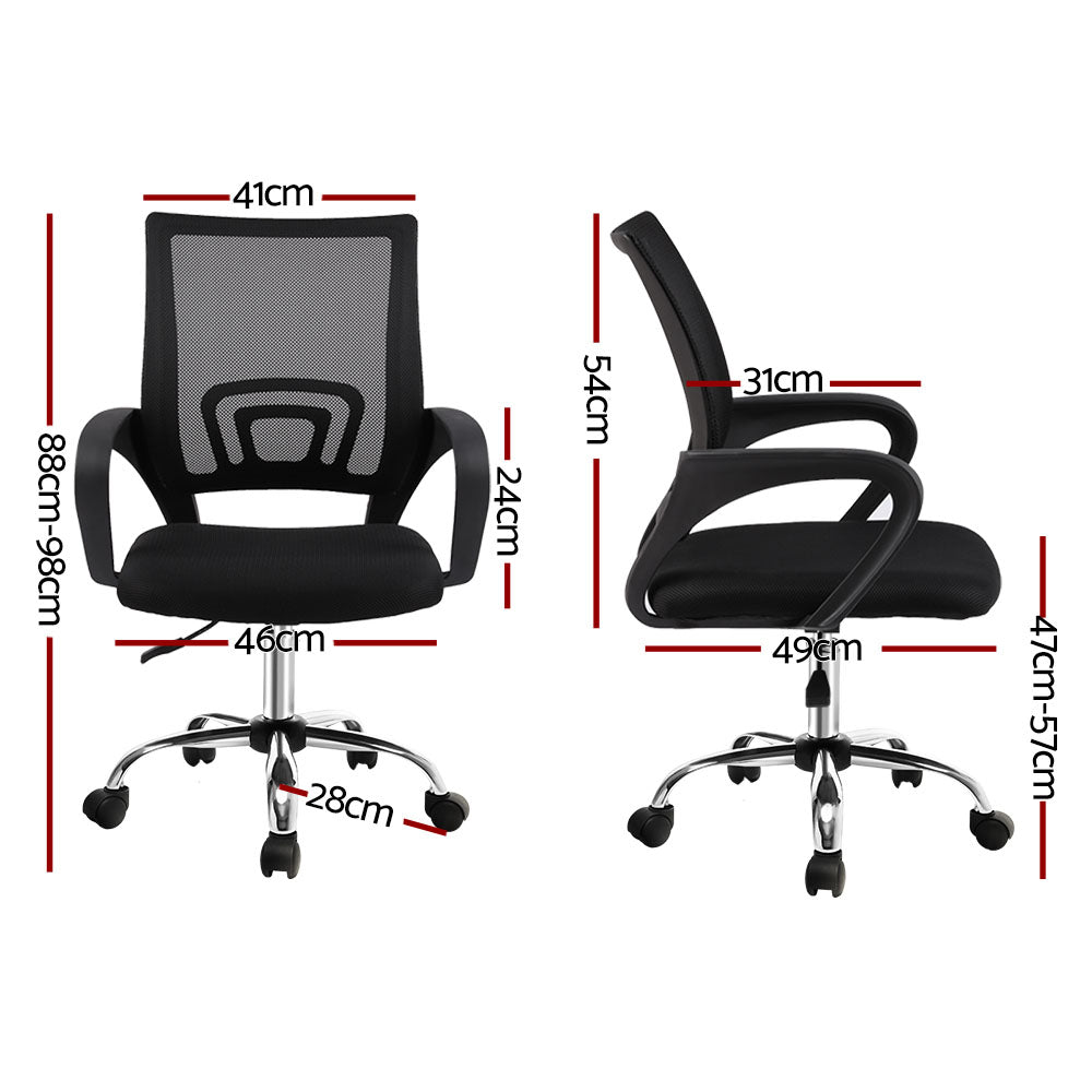Artiss Mid-Back Mesh Office Chair Black Padded Seat — Allure Home Collections