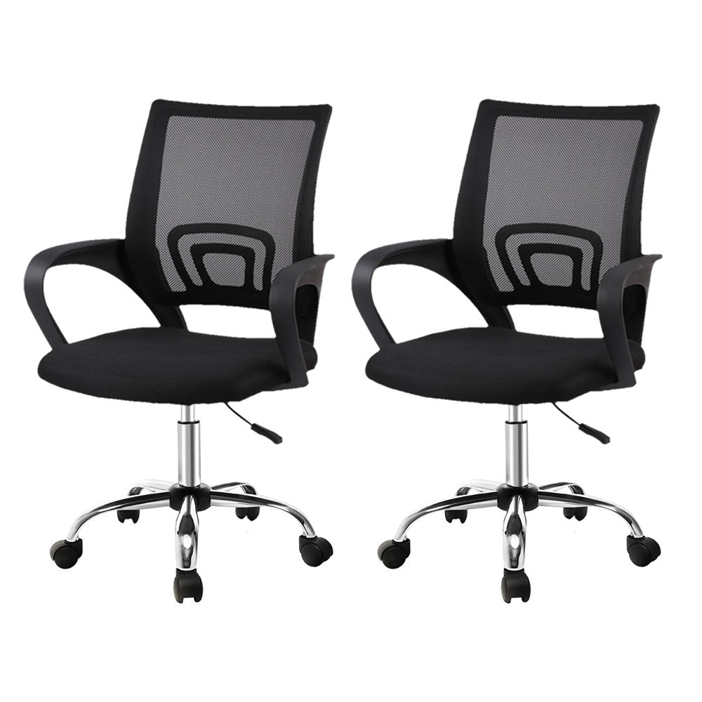 Artiss Mid-Back Mesh Office Chair Black Single — Allure Home Collections