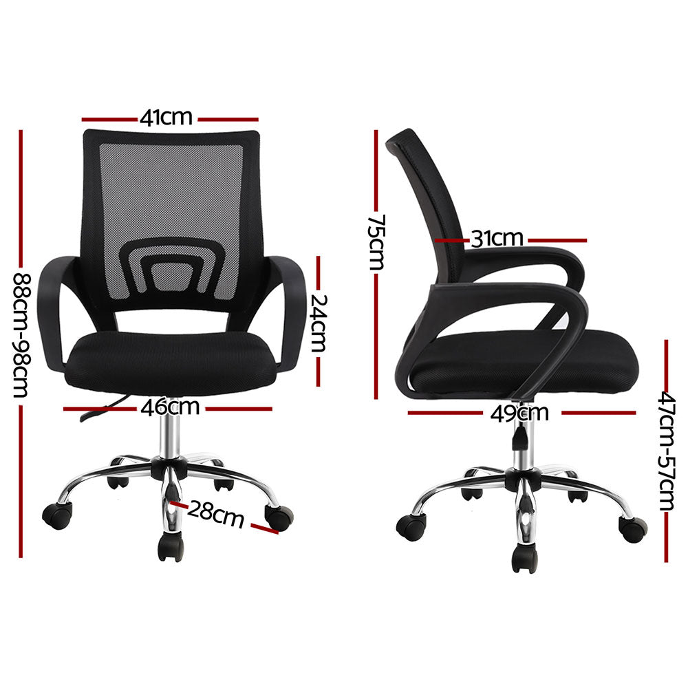Artiss Mid-Back Mesh Office Chair Black Single — Allure Home Collections