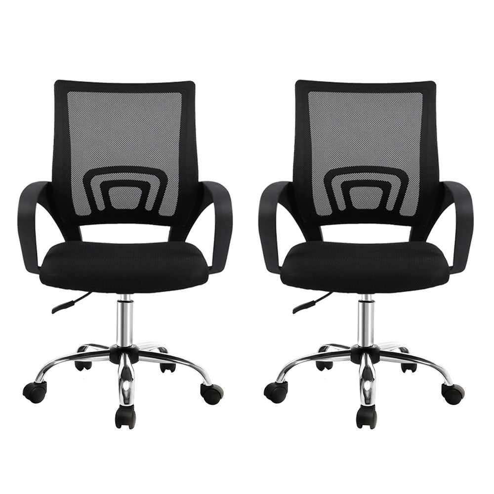 Artiss Mid-Back Mesh Office Chair Black Single — Allure Home Collections