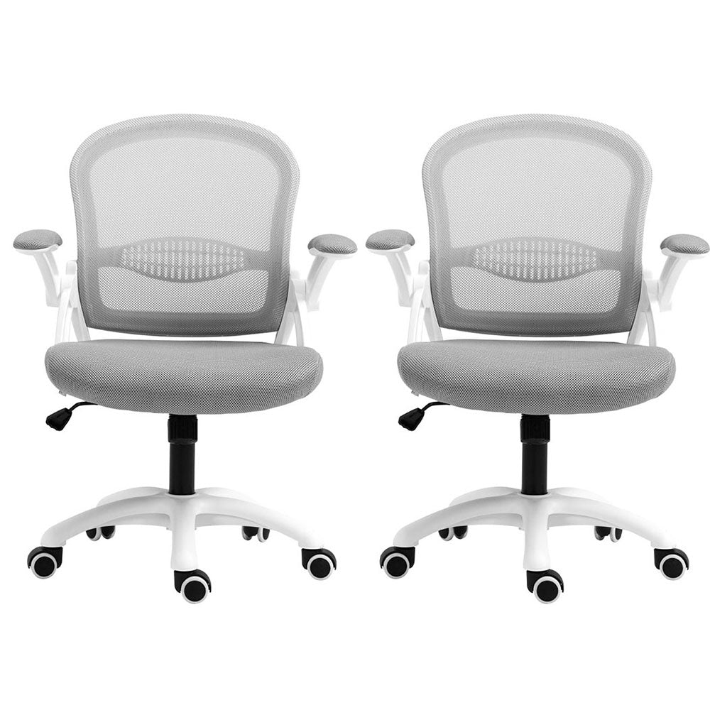 Northam grey and white mesh office chair with flip up armrests and nylon base